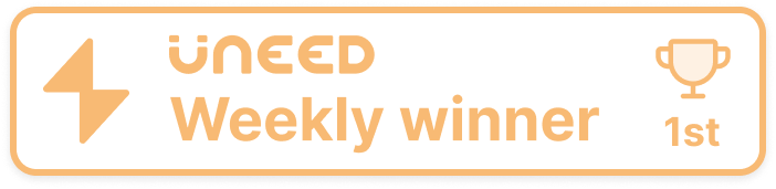 Uneed Product of the Week 1st Place badge for RedditAPIs